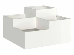 Clearance Maceta para Jardín | Jardinera | Macetero 100 x 100 x 48 cm Acero Blanco