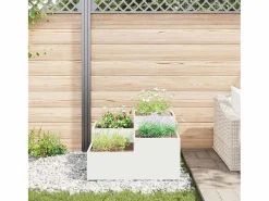 Clearance Maceta para Jardín | Jardinera | Macetero 100 x 100 x 48 cm Acero Blanco