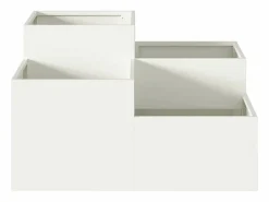 Clearance Maceta para Jardín | Jardinera | Macetero 100 x 100 x 48 cm Acero Blanco
