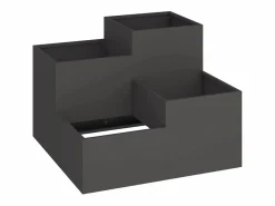 New Maceta para Jardín | Jardinera | Macetero 100 x 100 x 60 cm Acero Negro
