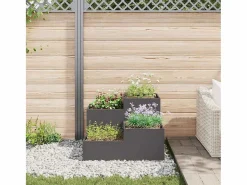 New Maceta para Jardín | Jardinera | Macetero 100 x 100 x 60 cm Acero Negro