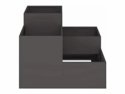 New Maceta para Jardín | Jardinera | Macetero 100 x 100 x 60 cm Acero Negro