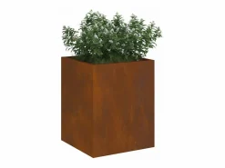 Outlet Maceta para Jardín | Jardinera | Macetero Marrón 32 x 32 x 40 cm Acero Envejecido Macetero