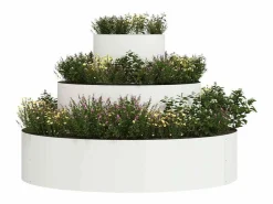 Best Maceta para Jardín | Jardinera | Macetero 90 x 90 x 20 cm Acero Blanco