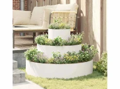 Best Maceta para Jardín | Jardinera | Macetero 90 x 90 x 20 cm Acero Blanco