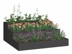Sale Maceta para Jardín | Jardinera | Macetero 90 x 90 x 35 cm Acero Negro