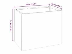 Hot Maceta para Jardín | Jardinera | Macetero 50 x 32 x 40 cm Acero laminado en frío Negro