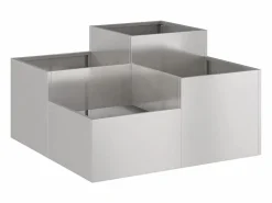 Maceta para Jardín | Jardinera | Macetero 100 x 100 x 48 cm Acero inoxidable