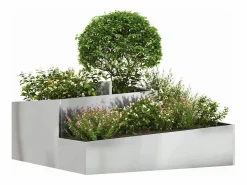 Best Maceta para Jardín | Jardinera | Macetero 100 x 100 x 50 cm Acero galvanizado Macetero
