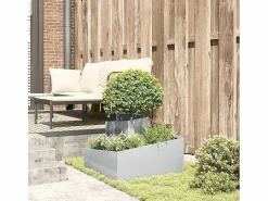Outlet Maceta para Jardín | Jardinera | Macetero 60 x 60 x 50 cm Acero galvanizado Plateado