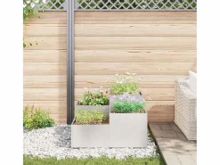 Maceta para Jardín | Jardinera | Macetero 80 x 80 x 48 cm Acero inoxidable Plateado