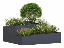 Maceta para Jardín | Jardinera | Macetero Antracita 100 x 100 x 50 cm Acero