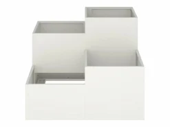 Hot Maceta para Jardín | Jardinera | Macetero 100 x 100 x 60 cm Acero Blanco