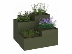 Hot Maceta para Jardín | Jardinera | Macetero oliva 80 x 80 x 60 cm Acero Macetero