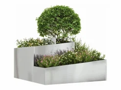Clearance Maceta para Jardín | Jardinera | Macetero 80 x 80 x 50 cm Acero galvanizado Macetero