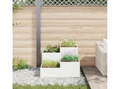 Discount Maceta para Jardín | Jardinera | Macetero 80 x 80 x 60 cm Acero Blanco