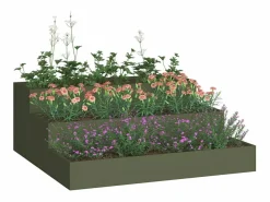Clearance Maceta para Jardín | Jardinera | Macetero oliva 90 x 90 x 35 cm Acero Macetero