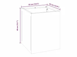 Best Maceta para Jardín | Jardinera | Macetero 32 x 32 x 40 cm Blanco