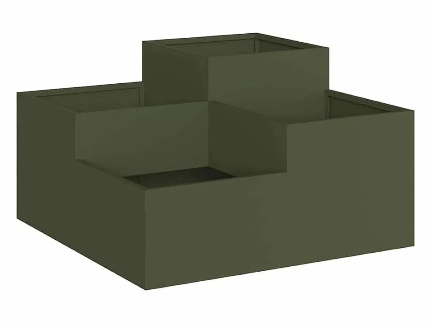 Sale Maceta para Jardín | Jardinera | Macetero oliva 80 x 80 x 48 cm Acero Verde