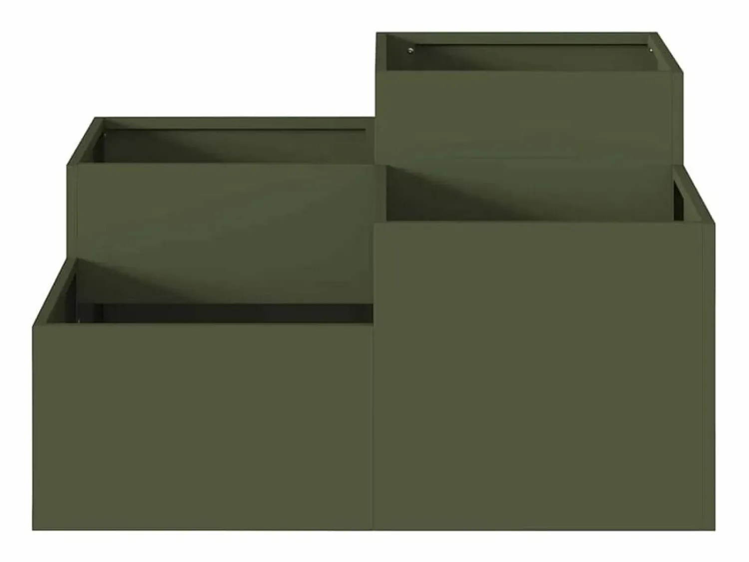 Sale Maceta para Jardín | Jardinera | Macetero oliva 80 x 80 x 48 cm Acero Verde