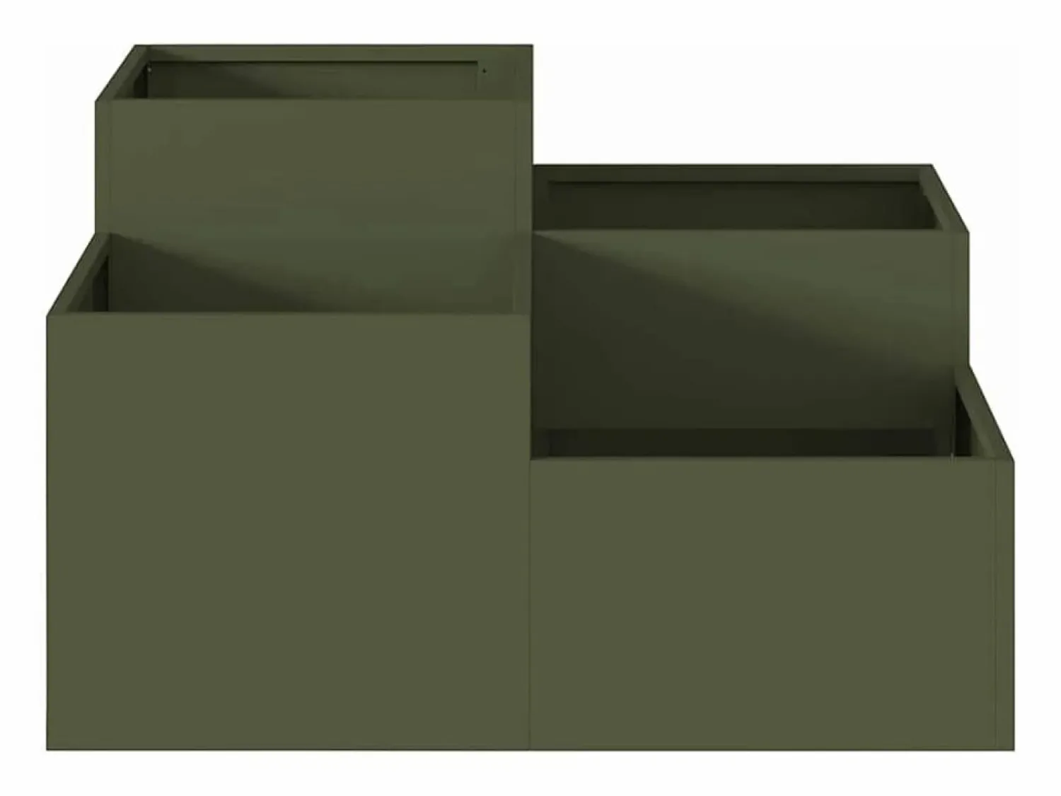 Sale Maceta para Jardín | Jardinera | Macetero oliva 80 x 80 x 48 cm Acero Verde