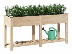 New Maceta para Jardín | Jardinera | Macetero con estante 161 x 43 x 76.5 cm Beige