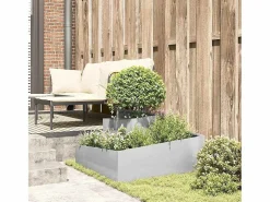 Sale Maceta para Jardín | Jardinera | Macetero 80 x 80 x 50 cm Acero inoxidable Plateado
