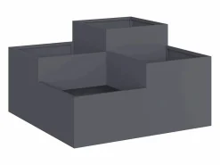 Online Maceta para Jardín | Jardinera | Macetero Antracita 80 x 80 x 48 cm Acero Gris
