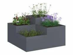 Online Maceta para Jardín | Jardinera | Macetero Antracita 80 x 80 x 48 cm Acero Gris