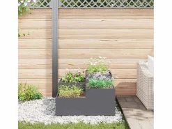 Online Maceta para Jardín | Jardinera | Macetero Antracita 80 x 80 x 48 cm Acero Gris