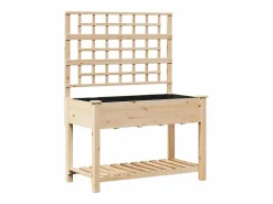 Maceta para Jardín | Jardinera | Macetero con estante 115 x 60.5 x 153 cm Beige