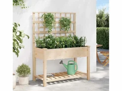 Maceta para Jardín | Jardinera | Macetero con estante 115 x 60.5 x 153 cm Beige
