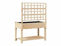 Maceta para Jardín | Jardinera | Macetero con estante 115 x 60.5 x 153 cm Beige