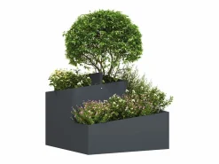 Maceta para Jardín | Jardinera | Macetero Antracita 60 x 60 x 50 cm Acero
