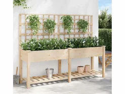 Sale Maceta para Jardín | Jardinera | Macetero con estante 203.5 x 54 x 152.5 cm Beige