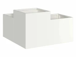 New Maceta para Jardín | Jardinera | Macetero 80 x 80 x 48 cm Acero Blanco