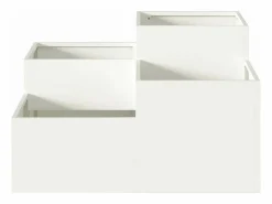 New Maceta para Jardín | Jardinera | Macetero 80 x 80 x 48 cm Acero Blanco