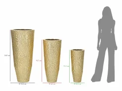 Best Macetero Glasy Tris Cm Ø50,8X114,9-40X92,7-29,8X70,5 Dorado