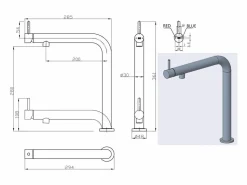 Outlet Essebagno Magic Grifo monomando para fregadero cromado retráctil Plateado