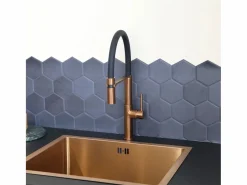Essebagno Magneto Mezclador de fregadero con rociador móvil en cobre cepillado