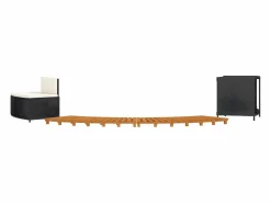 Maison Exclusive Borde bañera hidromasaje madera acacia y ratán sintético