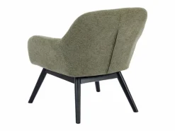 Outlet Moloo MALMO-Sillón de madera negra y tela Trendy Sauge Verde