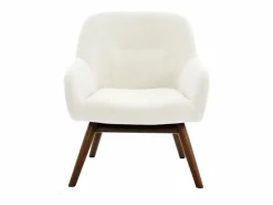 Online Moloo MALMO-Sillón de madera patinada nogal y tejido Trendy Beige