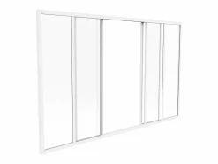 Discount Mampara corredera de cristal RAVENA en cristal templado y aluminio con recubrimiento de polvo , 180x105 cm Cristalera Interior