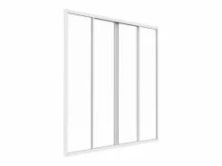New Vente-unique Mampara corredera de cristal RAVENA en cristal templado y aluminio con recubrimiento de polvo , 120x130 cm Blanco