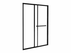 Discount Mampara corredera para bañera de metal negro mate estilo industrial, 120x140 cm, WAIMEA Mampara De Bañera