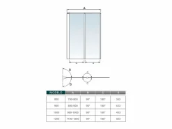 Outlet Mampara de bañera 2 hojas plegables-vidrio templado 4mm perfil gris mate-(890-900)x1400mm Mampara De Bañera