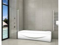Online Mampara de bañera abatible-cristal templado 4mm con perfil gris mate-(690-700)x1400mm Mampara De Bañera