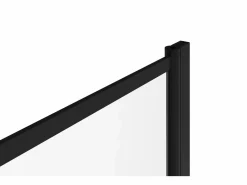 Clearance Shower & Design Mampara de bañera pivotante estilo industrial - 90 x 140 cm - mate - Cristal - RIVANON Negro