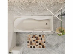 Discount Mampara de bañera plegable-vidrio 4mm con perfil gris mate-2 hojas+panel lateral 700mm-(899-909)x(672-699)x1400mm Mampara De Bañera